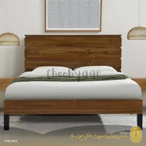 تخت خواب دو نفره چوبی مدل آلیس 200×160 سانتیمتر