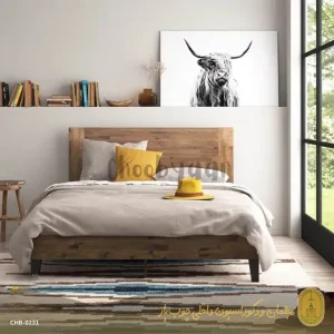 تخت خواب دو نفره چوبی مدل برتا 200×160 سانتیمتر