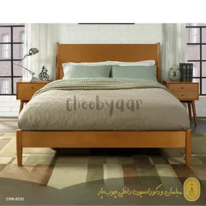 تخت خواب دو نفره چوبی مدل بلوما 200×160 سانتیمتر