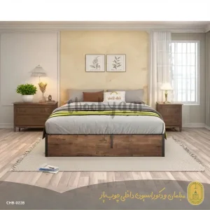 تخت خواب دو نفره چوبی مدل امری 200×160 سانتیمتر