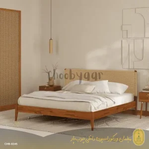 تخت خواب دو نفره چوبی مدل کلارا 200×160 سانتیمتر