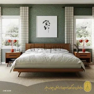 تخت خواب دو نفره چوبی مدل رابین 200×160 سانتیمتر